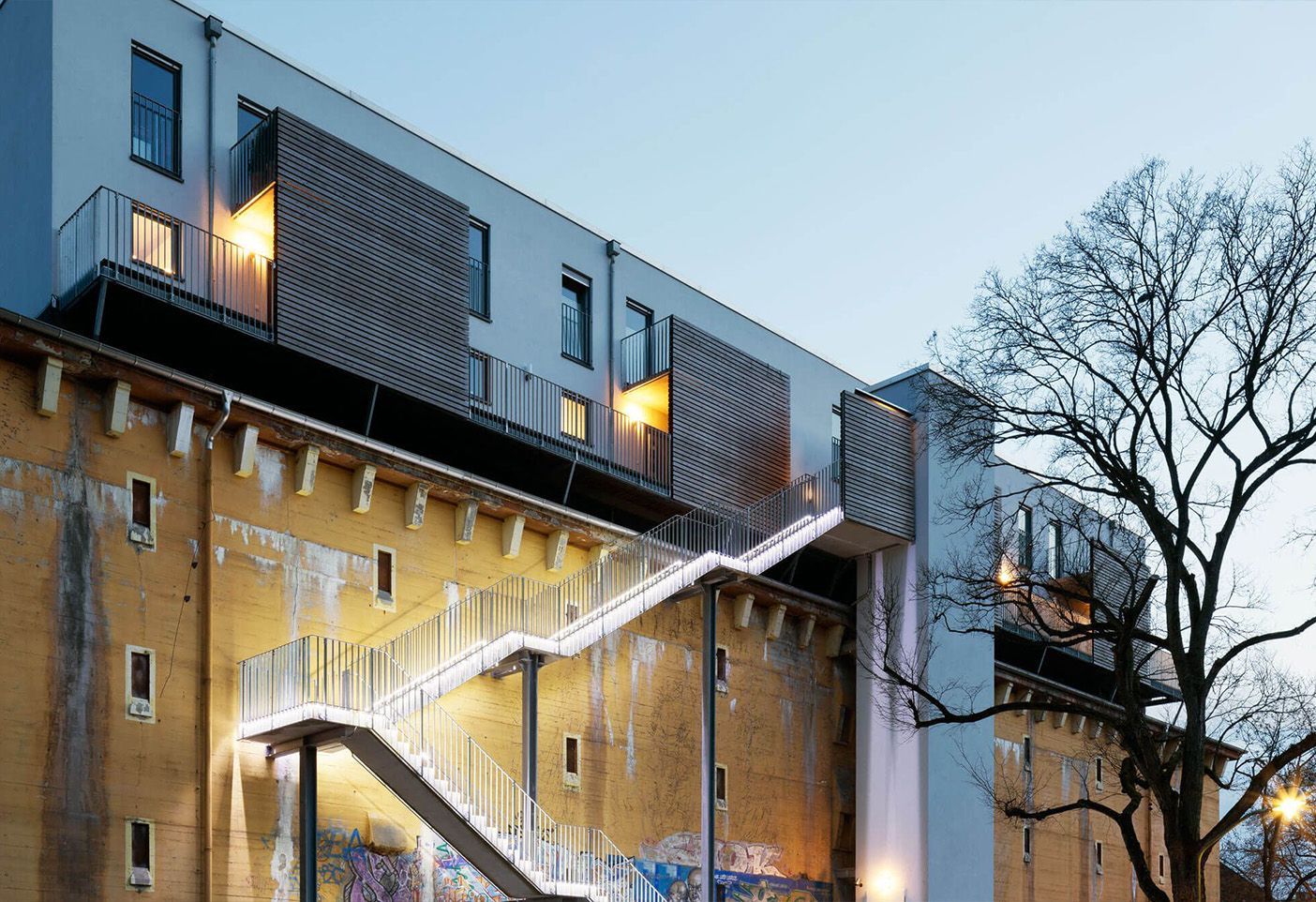 Roofgarden bei Dämmerung
